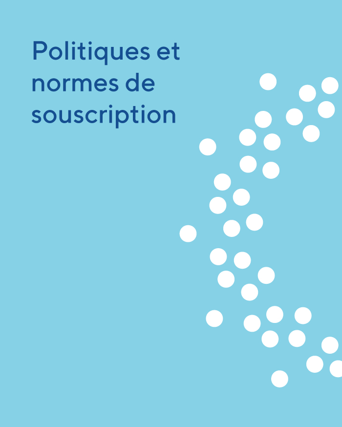 Vignette sur les politiques et les normes de souscription avec le logo Sagenđ
Ș